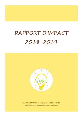 Couverture du rapport d'impact Nyki 2018-2019