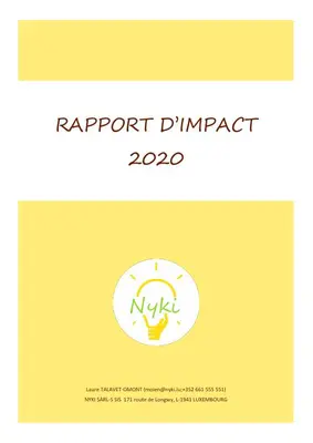 Couverture du rapport d'impact Nyki 2020