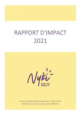 Couverture du rapport d'impact Nyki 2021
